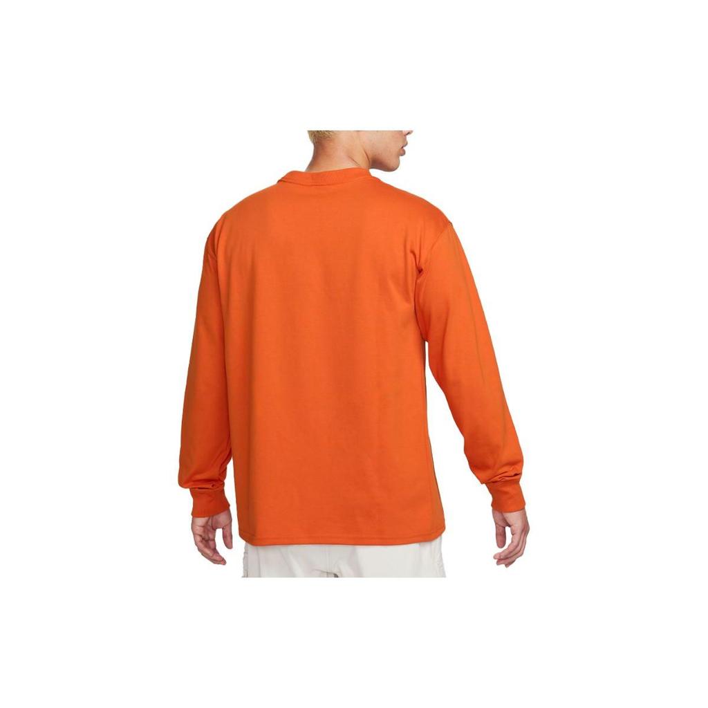 Nike Letter Print Loose Long Sleeve Crew Neck Sweatshirt Men Tops Orange DR7754-893