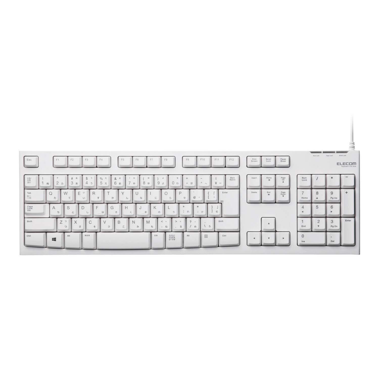 

ELECOM Keyboard Wired Membrane Rohs Directive Compliant 10 Million Times Durable White TK-FCM064WH/RS білий