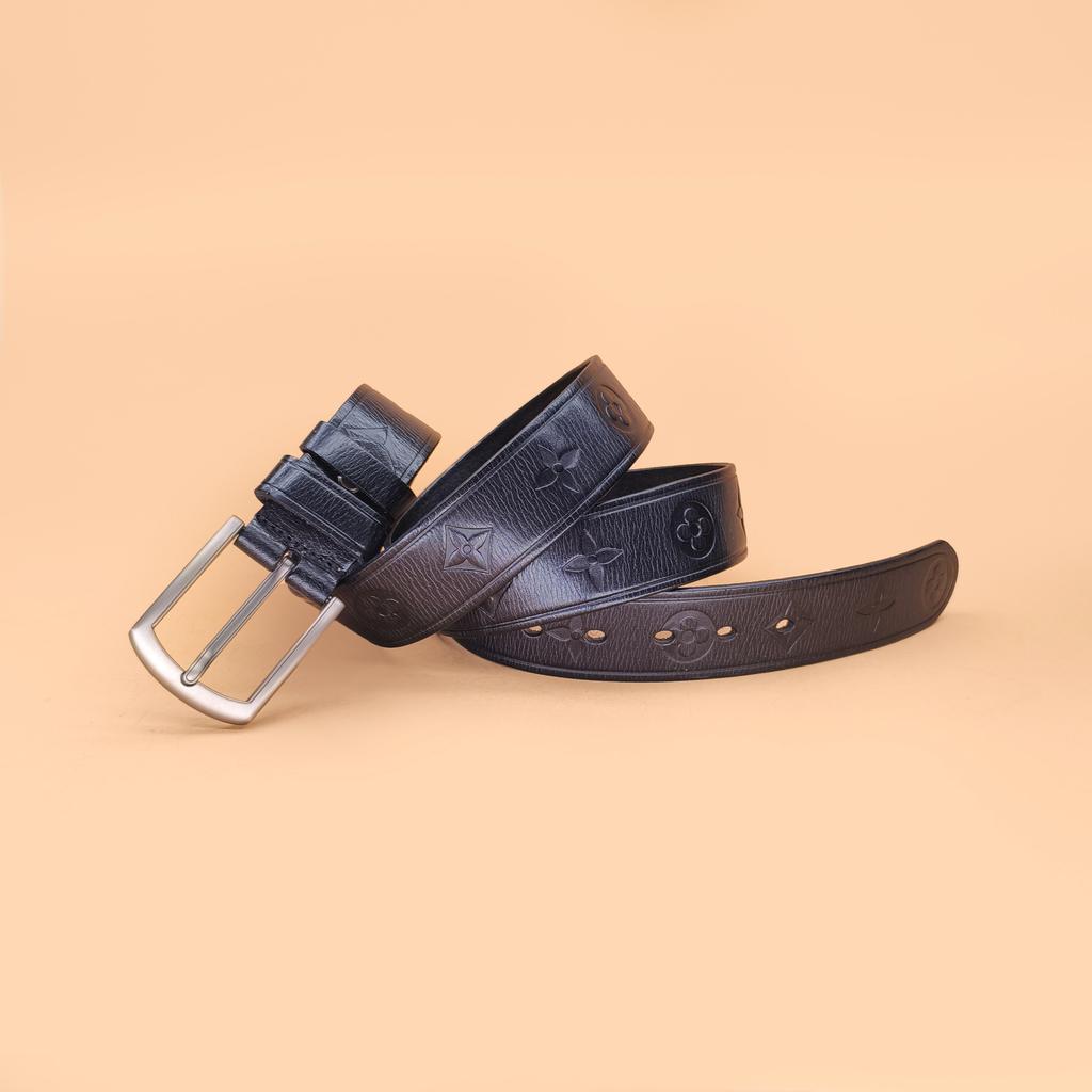 Alloy Buckle Men's Embossed Belt Casual Business Pin Buckle Belt