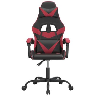 Gaming Chair Black and Burgundy Artificial Leather