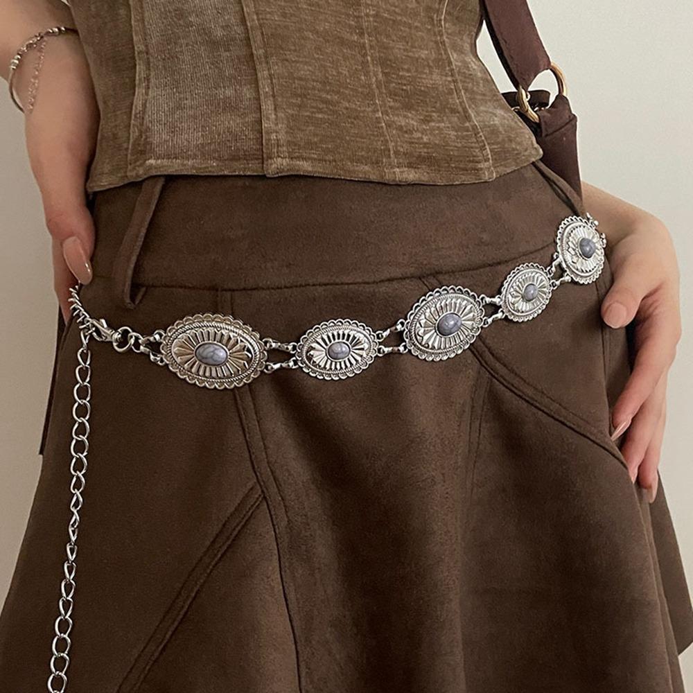 Flower Bohemian Style Waistband Jeans Decor Ethnic Style Belt Metal Waist Chain  Beach Accessories