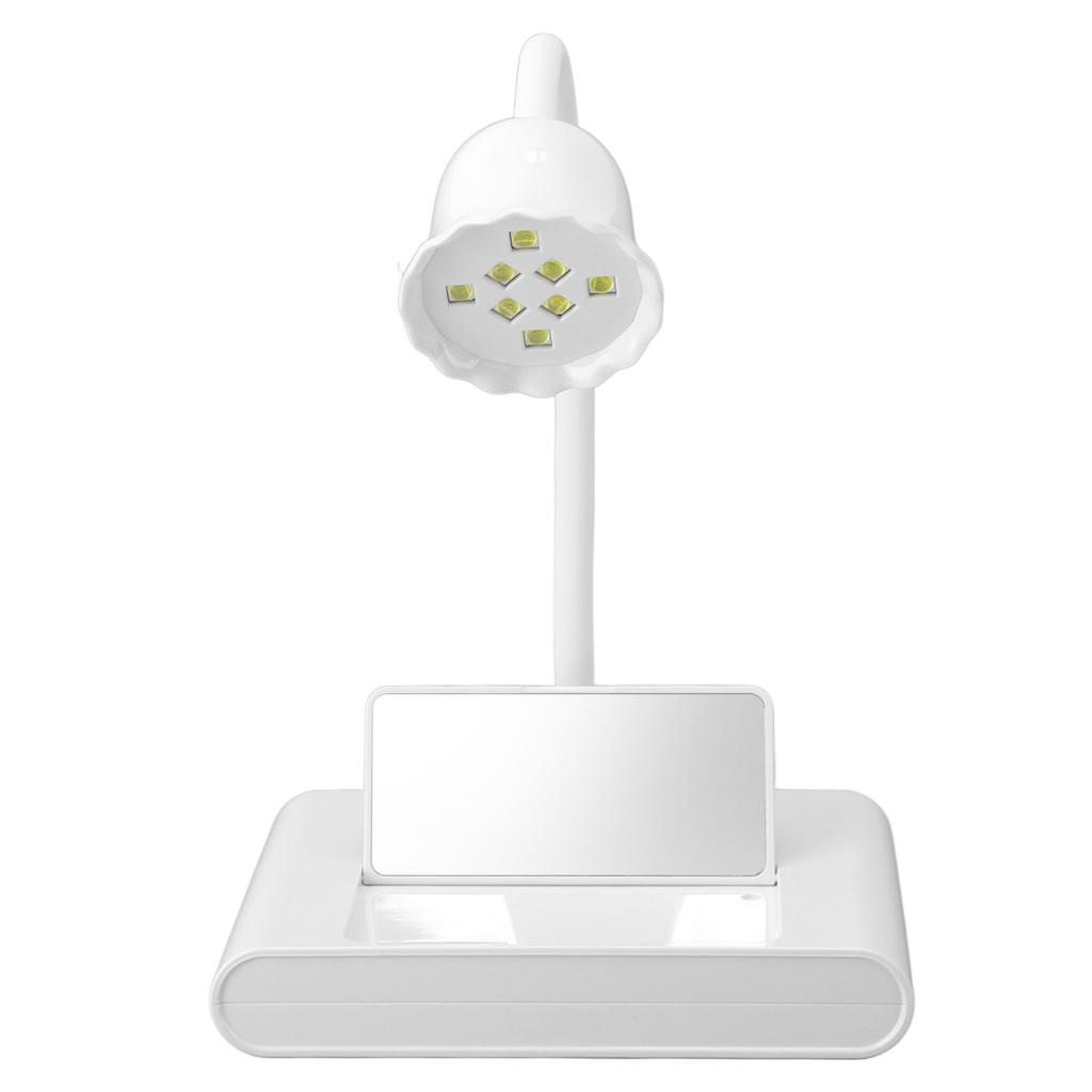 UV Light Gel Nails 8 LED 20W 360 Degree Adjustable Angle 60S Timing Desk Lamp for Nail Gel Curing with Mirror Plug in