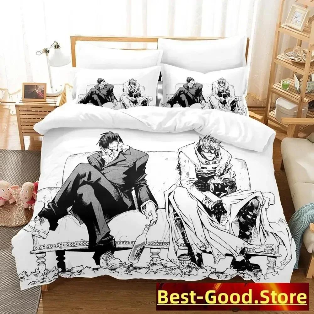 TRIGUN STAMPEDE Bedding Set Single Twin Full Queen King Size Bed Set Aldult Kid Bedroom Duvetcover Sets Anime parure de lit Bed