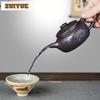 220ml Handmade Yixing Purple Clay Teapots Handmade Wealth Pot Raw Oreiron Blood Red Sand Tea Maker Kettle Zisha Tea Set Supplies