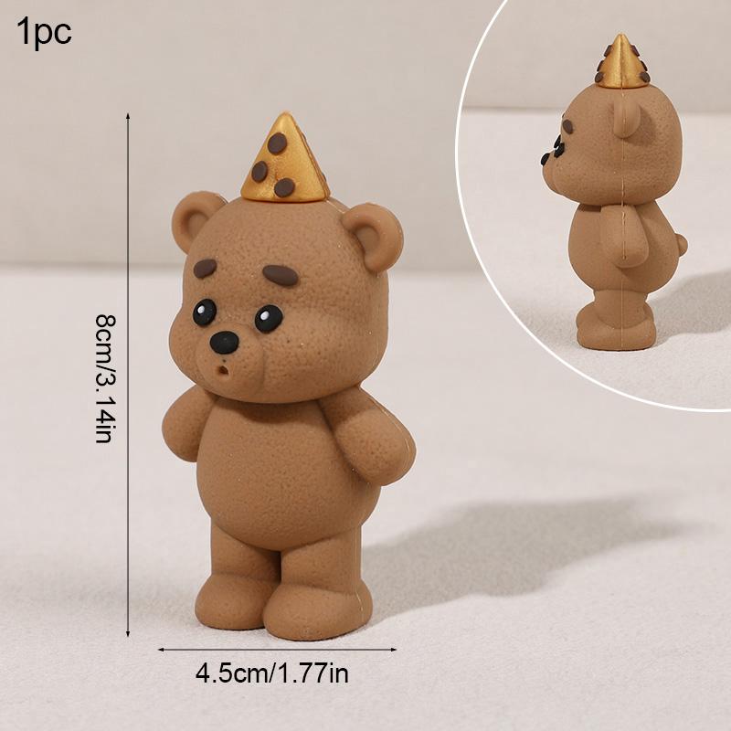 Brown Bear Cake Topper Mixed Balls Gift Boxes Cake DIY Decoration Kids Boy Girl 1st Birthday Party Favors Baby Shower Supplies