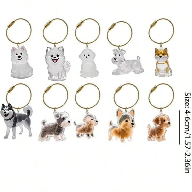 Transparenter Hundehaare-Aufbewahrungsbehälter Niedliche Haustier-Erinnerungskapsel Anhänger Mit Schlüsselring für Tierliebhaber DIY Gedenk-Schlüsselanhänger