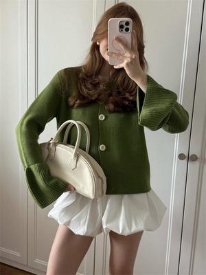 2026 Spring Knit Sweater Cardigan Coat Women Casual Ribbed Loose Long Sleeve Solid Sweater Women's Knitwear Cardigan Tops Tee