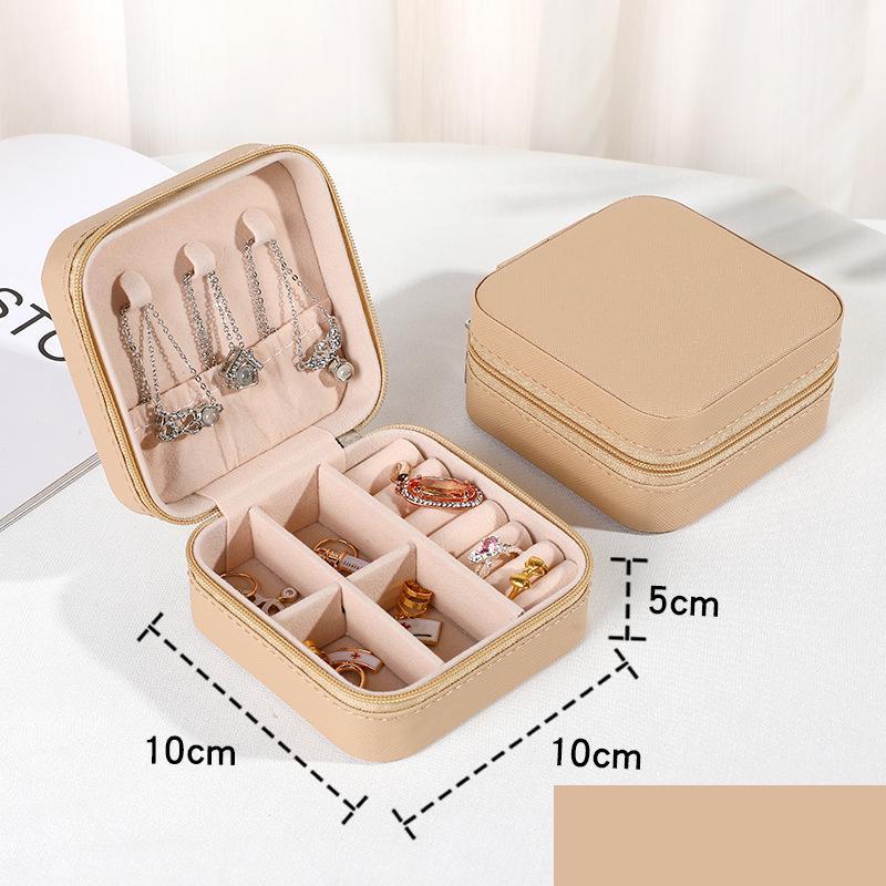 Jewelry Organizer Display Travel Jewelry Case Boxes Portable Locket Necklace Jewelry Box Leather Storage Earring Ring Holder