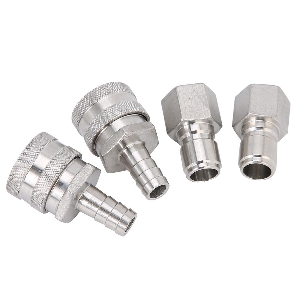 Stainless Steel G1/2in Thread Quick Connector Beer Barrel Connector Adapter Home Brew Fitting