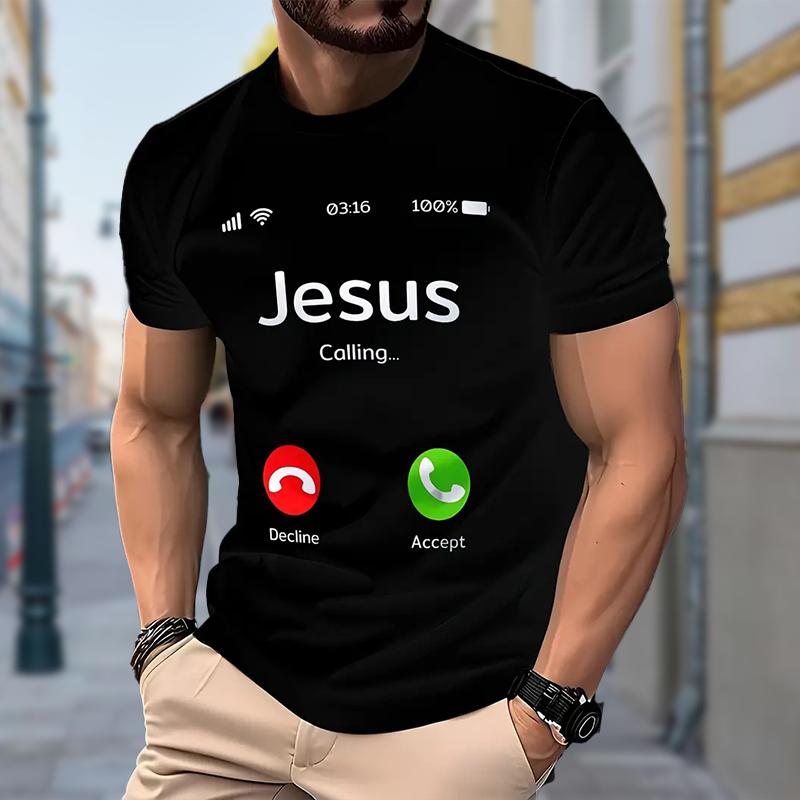 New Summer Men's Fashion T-shirt Personality Geometric Patterns Printed Men's T-shirt Top