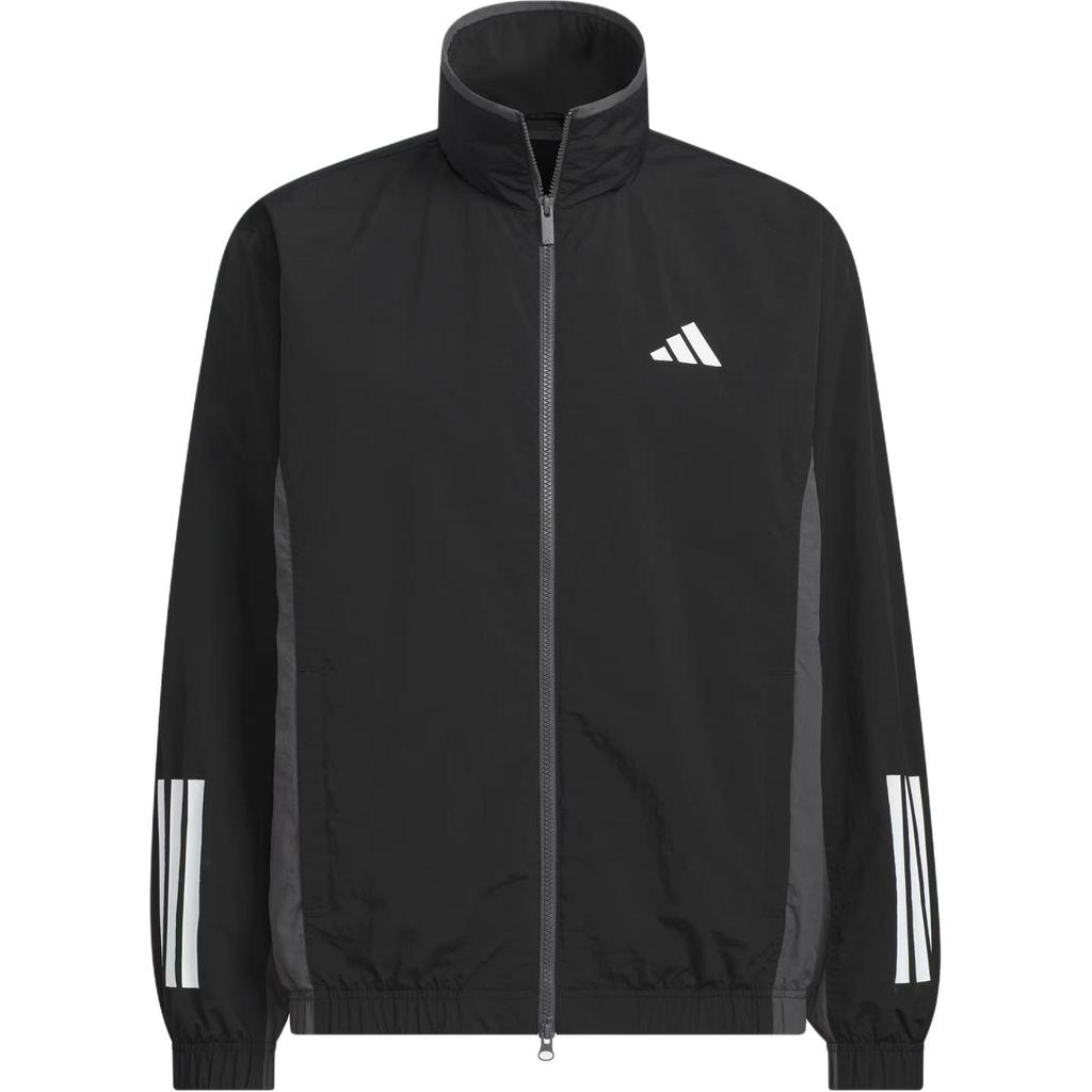 Adidas Woven Logo Color Block Sports Casual Long Sleeve Jacket Men Jackets Black KC3920