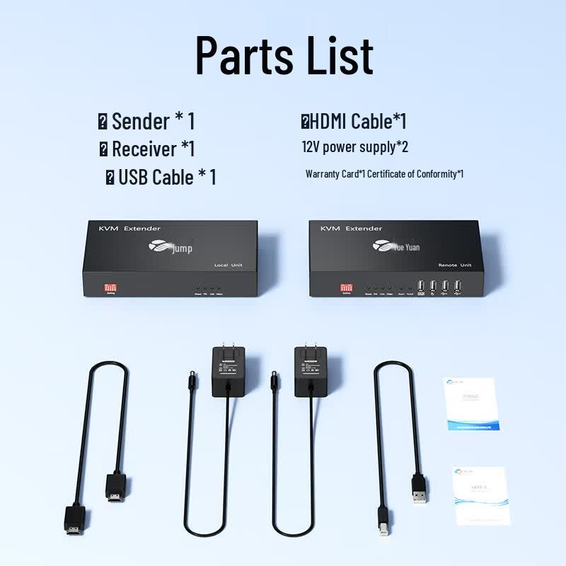 YueTu 4K HDMI Fiber Optic KVM Extender 20km