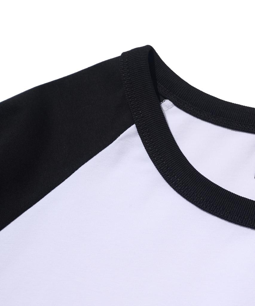 ANALOG MOOD Raglan Color Block Short Sleeve T-Shirt (White/Black)