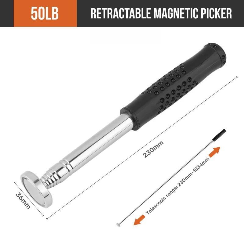 

50LB Strong Magnetic Telescopic Picker for Hard To Reach Retractable Stainless Steel Pen Pickup Stick Magnet Pickup Tool
