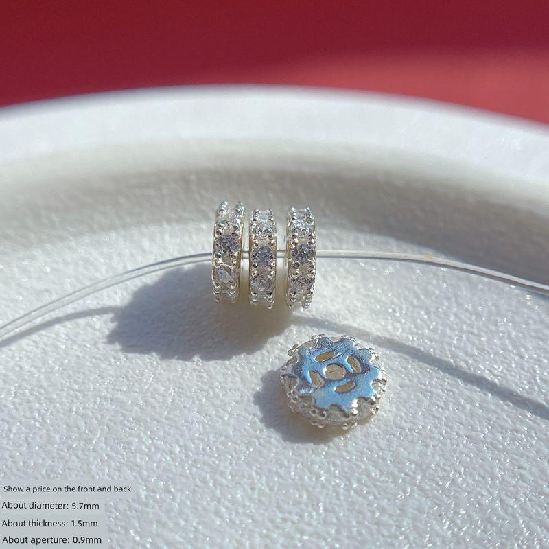 

S925 Посеребренные под старину аксессуары Циркониевые разделительные бусины Разделительная прокладка Полая бусина DIY Кристальный браслет Украшения Аксессуары LA551 925 silver rhinestone spacer gasket(Single)