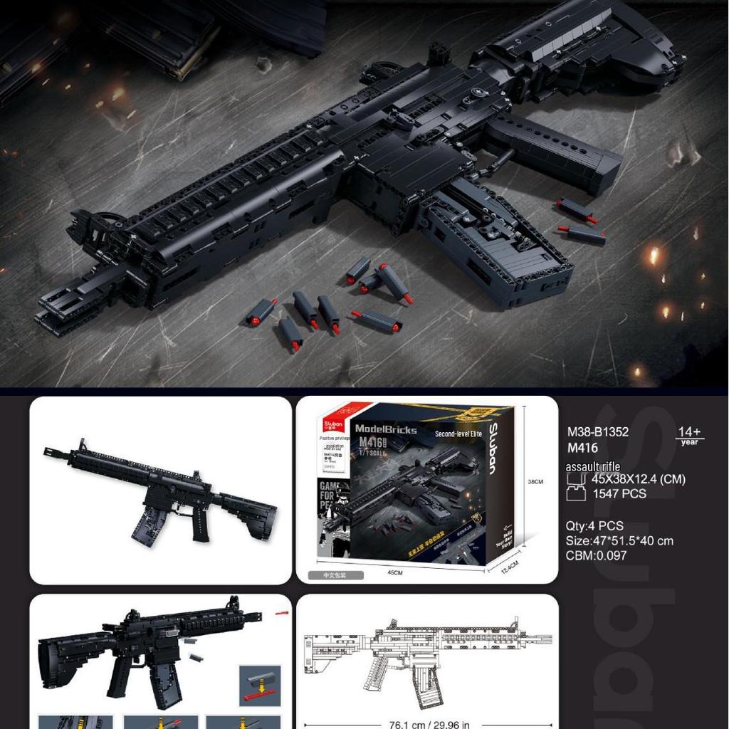 Xiao Luban AKM416 Assault Rifle Building Block Toy - Birthday Gift for Boys