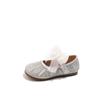 Girls Flat Shoes Mesh Lace Bows Sweet Butterfly Kids Leather Shoes Round Toes 2025 New Girls Princess Shoes Non-slip Pearl Sweet