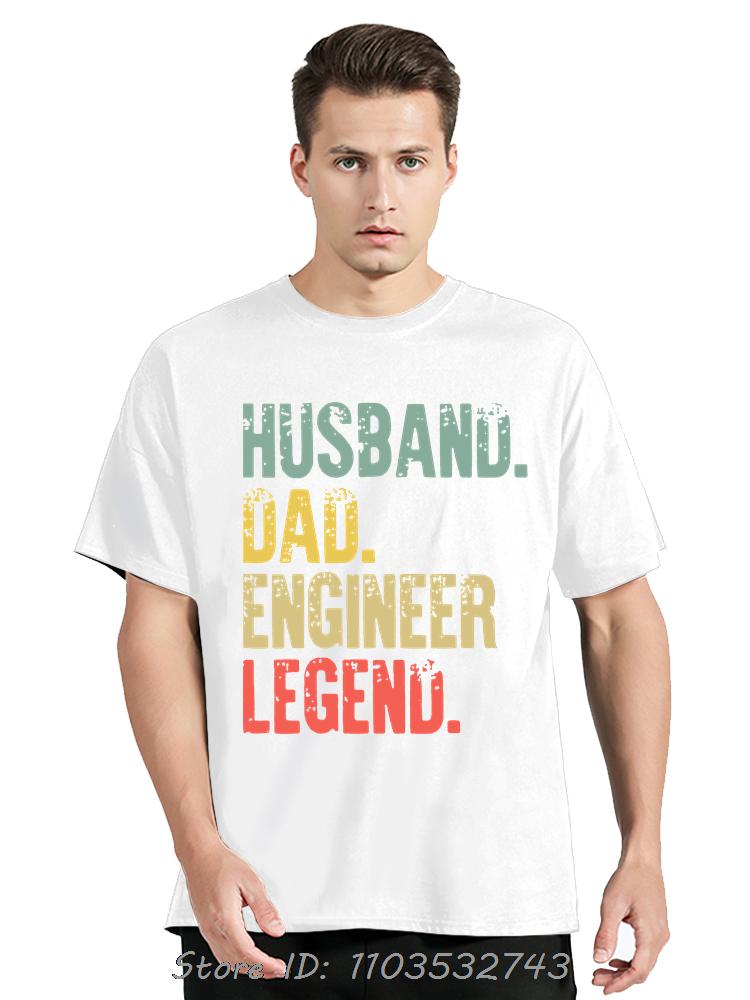 Funny Husband Dad Engineer Legend Retro T Shirt For Men's Clothing Cotton Tshirt Graphic Retro Fitness T Shirt Father Gifts