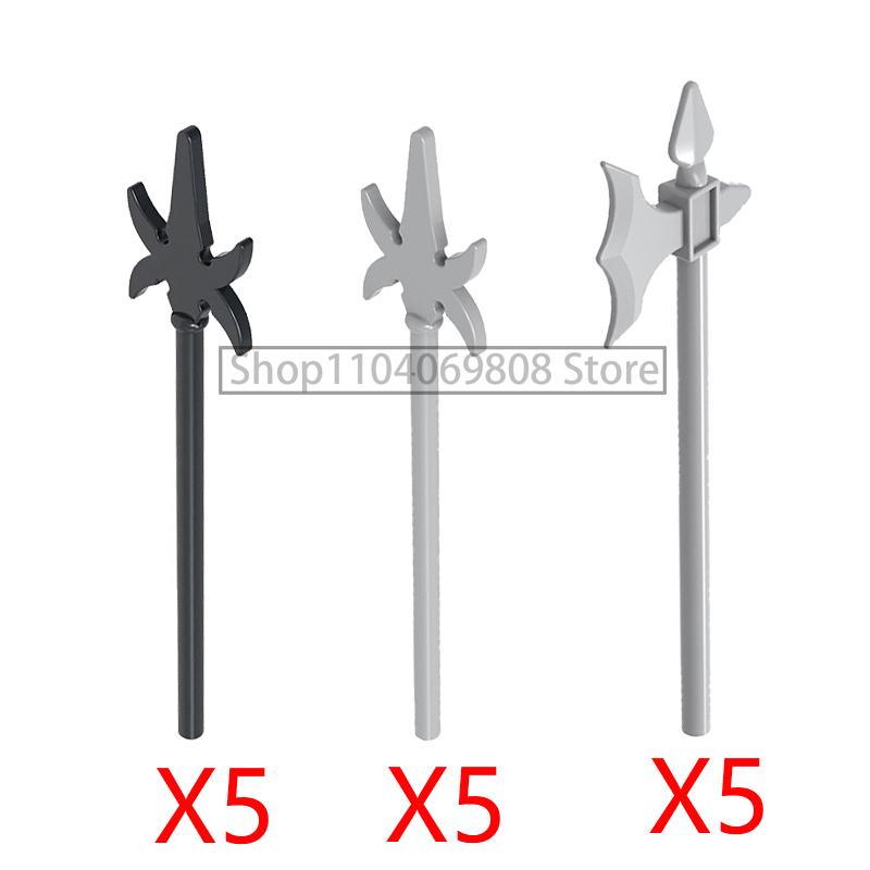 MOC Military Building Blocks Medieval Soldiers Knight Figures Weapons Accessories Witc Hat Helmet Shield Spear DIY Brick Toy T10