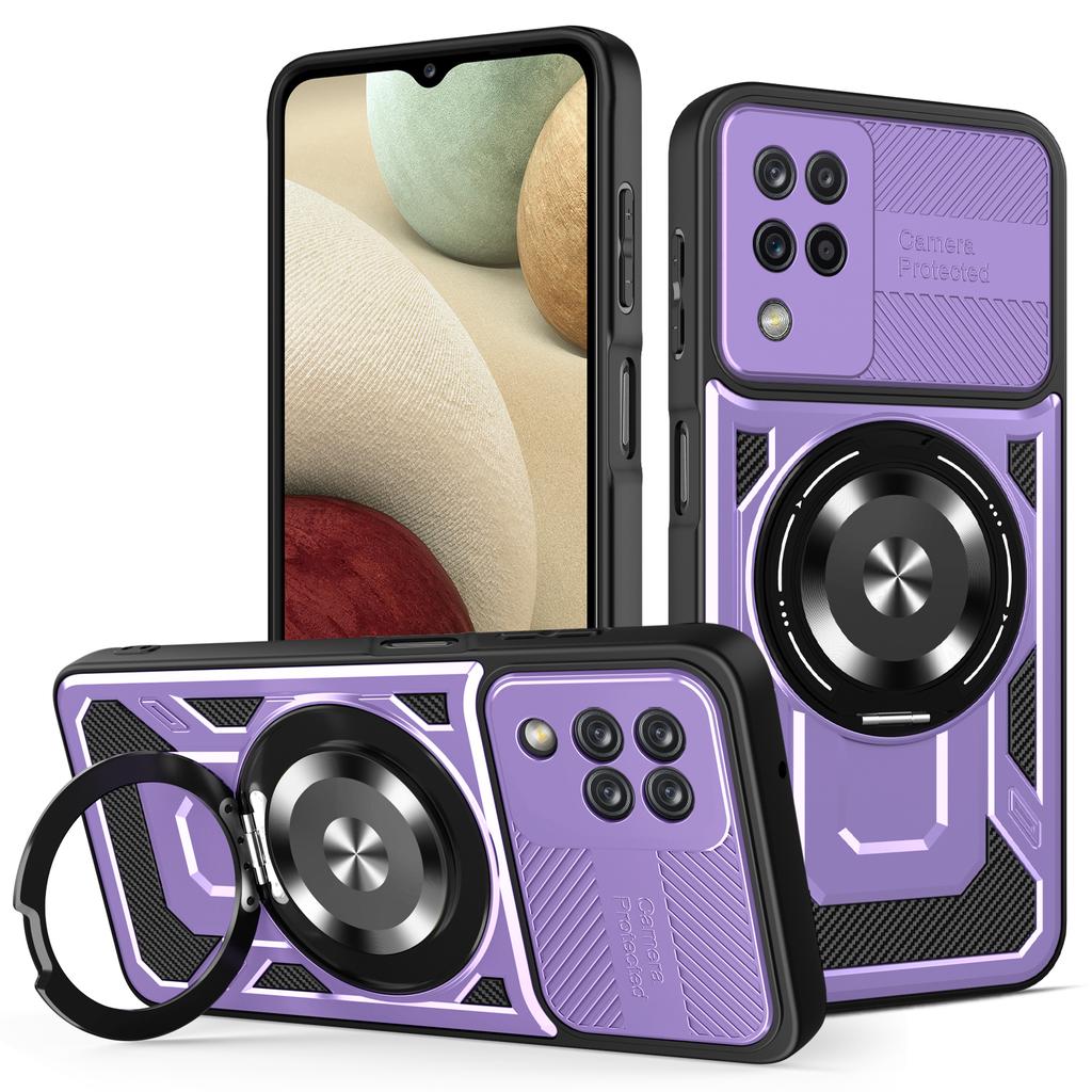 For Samsung A12 Case Galaxy F12 Cover Galaxy A12 F12 M12 Magnetic Shockproof Ring Holder Case Magsafe Wireless Charge Cover
