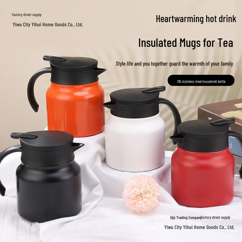 316 Stainless Steel Insulated Teapot - Old White Tea Brewer with Water Separation, Large Capacity.