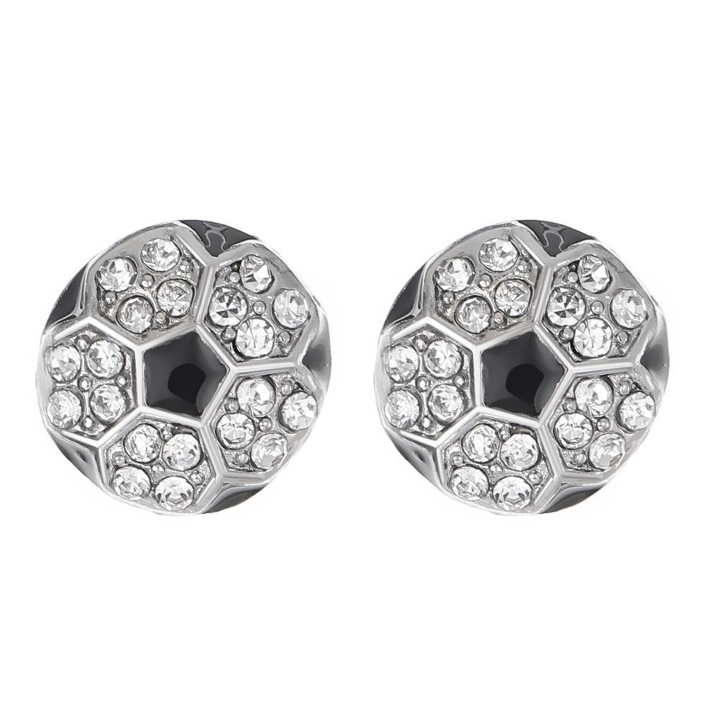 Rhinestone Football Ear Studs Football Basketball Ear Jewelry Athletes Sports Fans Football
