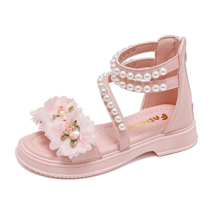 Summer 2025 Girls' Cute Princess Open Toe Sandals – Soft Sole, Perfect for Little and Big Kids At the Beach.