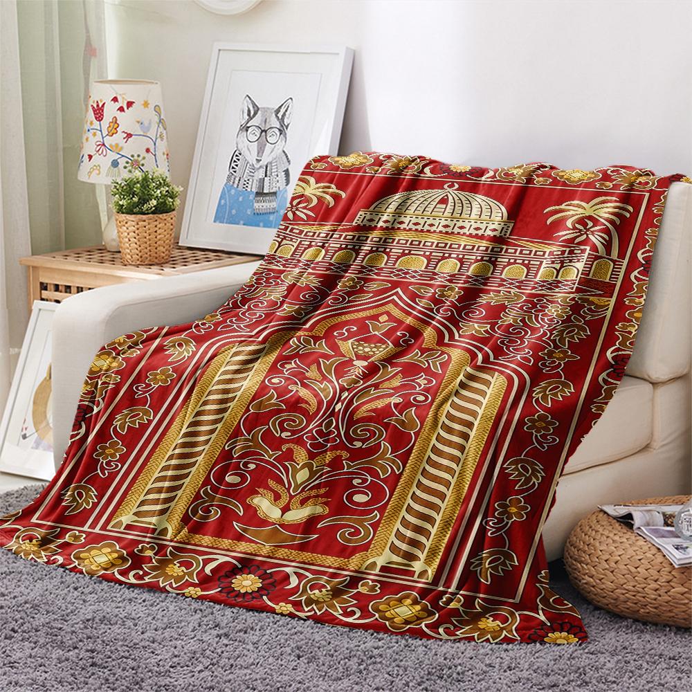 1Pz Coperta in Flanella con Stampa Musulmana, Alta Qualità, Per Tutte le Stagioni, Decorazione per la Casa, Calore e Comfort, Perfetta per Regali di Natale