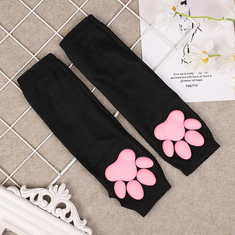 3D Cat Paw Silicone Thigh-High Socks - Cute Anime Lolita JK Style