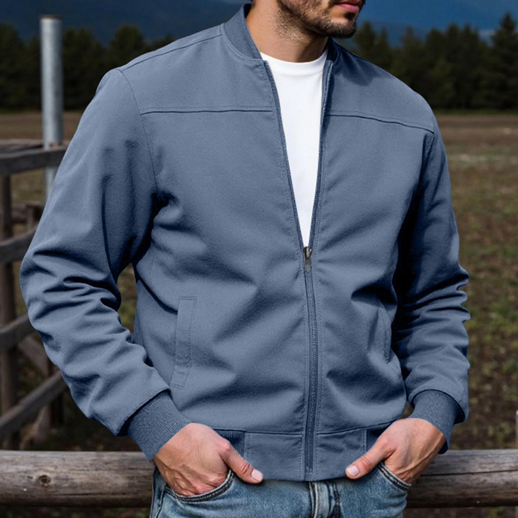 Men's Jacket Western Zip-Up Loose Fit Hunting Coat Casual Outdoor