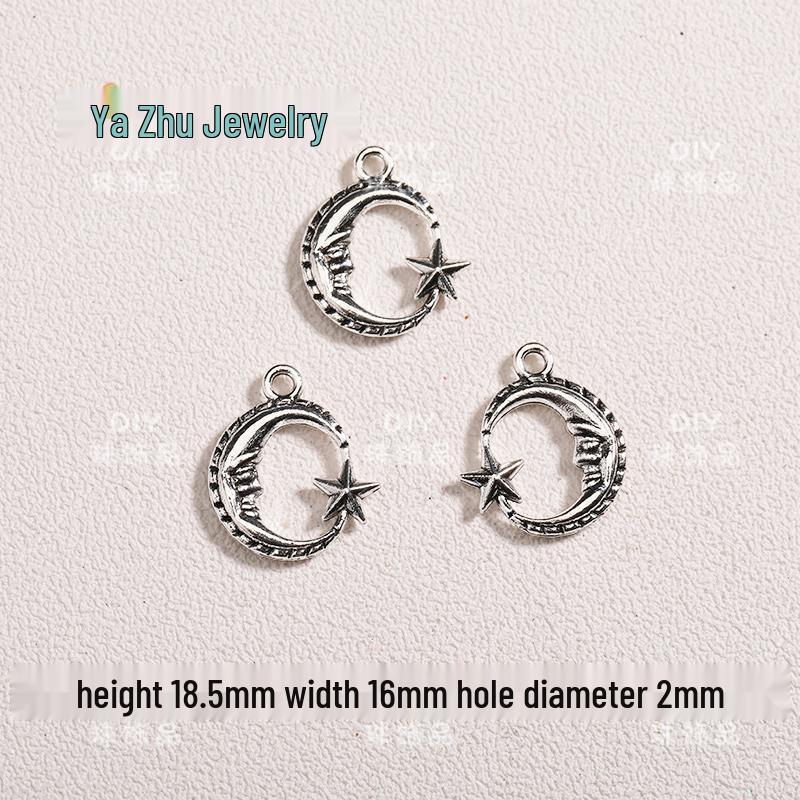 Moon Series Hollow Pendant Charms for DIY Beaded Jewelry