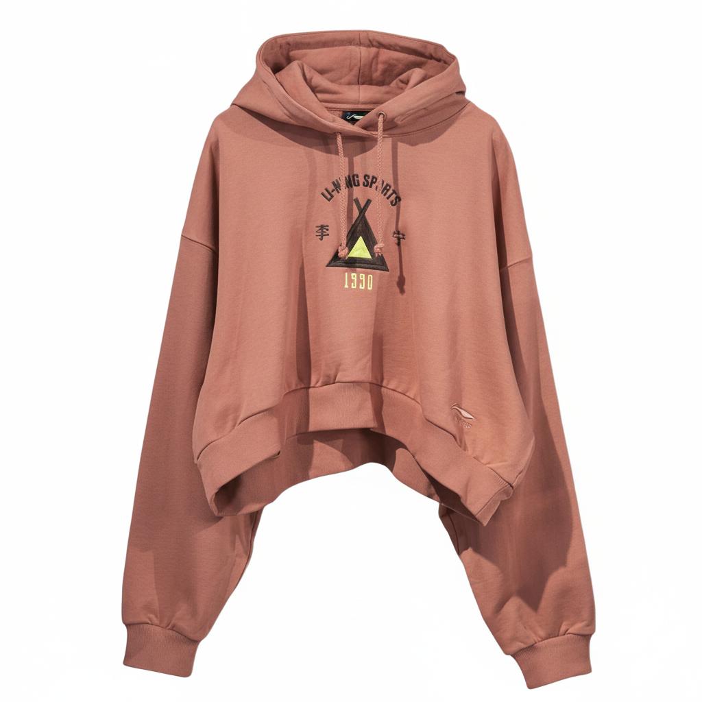 Li Ning Свободная Толстовка с Капюшоном Женская Толстовки Цвет Фасоли AWDP574-2 XL