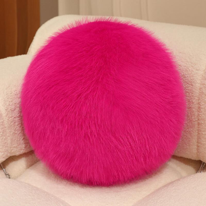 30x30cm Fluffy Ball Plush Toy Colorful Sport Indoor Interactive Plushie Back Support Cushion Birthday Gift
