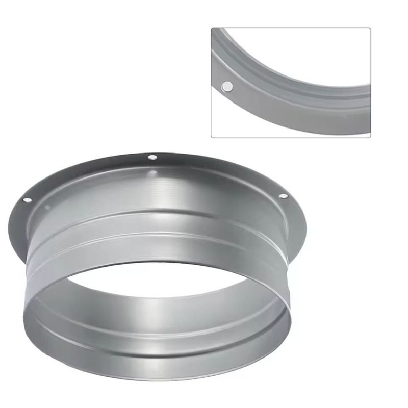 Metal Exhaust Duct Connector Flange Round High-temperature Resistant Straight Flange Adapter 75-300mm Pipe Air Vent Connector