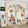 2Pcs- Butterfly - Printed curtain -100% polyester material, suitable for bedroom curtains and living room decoration.