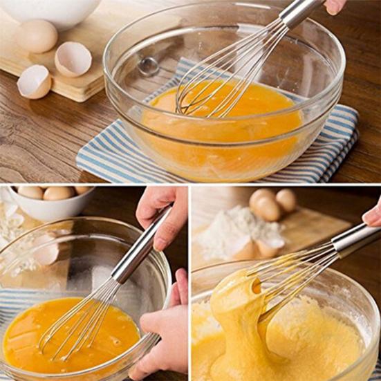 8/10/12 Inch Practical Egg Beater Multifunctional Easy Cleaning Balloon Wire Whisk Manual Egg Beater Mixer for Cooking