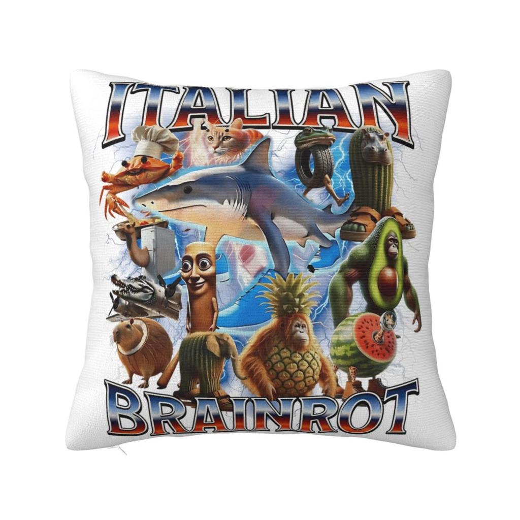 Italian Brainrot Men Women Unisex Funny Meme Pillow Cover Novelty Pillow Case For Home Decor Cushion Cover Soft Pillowcases