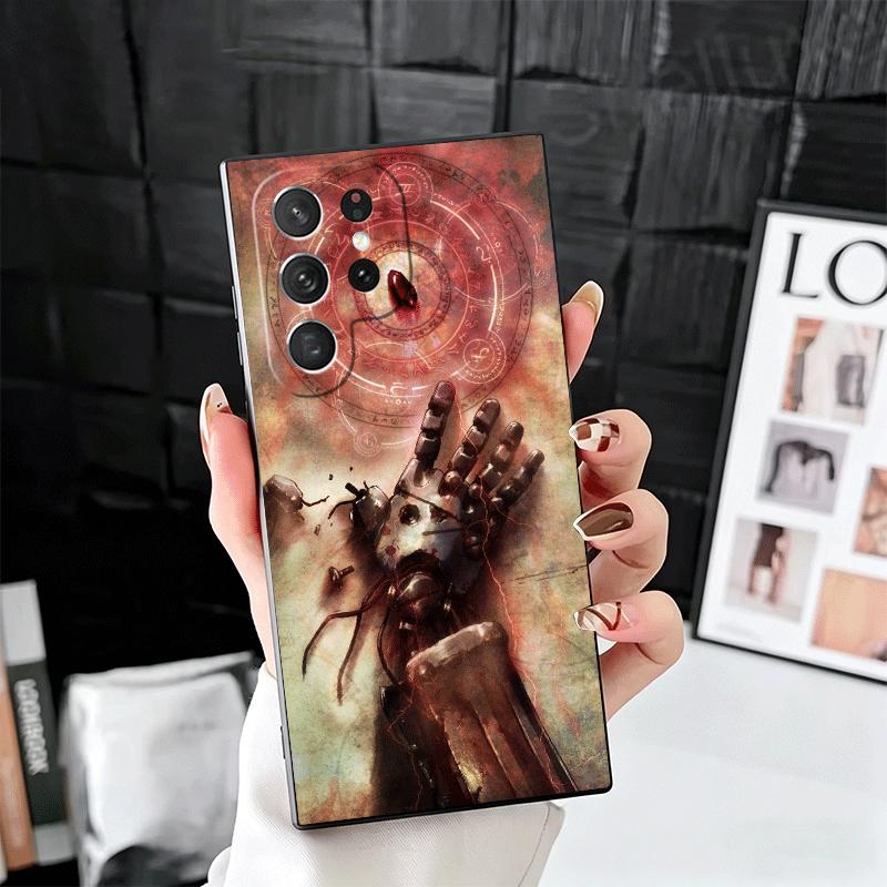 F-Fullmetal A-Alchemist Anime Soft Phone Case for Samsung Galaxy S26 S25 Edge S24 Ultra S23 Plus S22 S21 FE S20 Black Cover Back