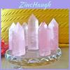 Elegant Pink Natural Rock Rose Quartz Crystal Point Healing Stone Obelisk Wand For Natural Health