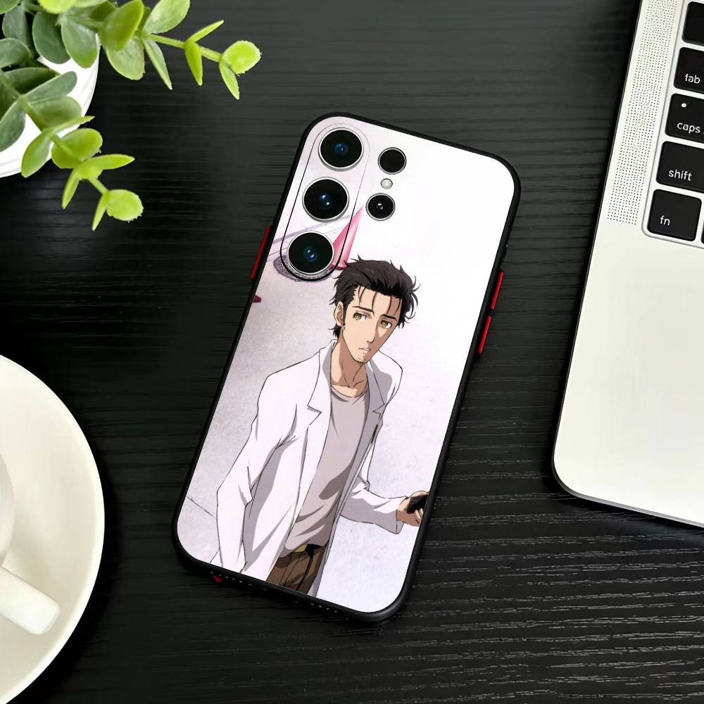 STEINS GATE D-Rintaro O-Okabe Phone Case For Samsung S26,S25,S24,S23,S22,S30,S21,Ultra,Plus,FE 5G Black Soft Cover