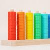 Wooden Rainbow Ring Toss Game Preschool Learning Color Matching Stacking Challenge Game Toddlers Educational Color Sorting Sequencing Toy