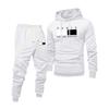 Men's Printed Hooded Sweatshirt And Sweatpants Casual Sports Suit