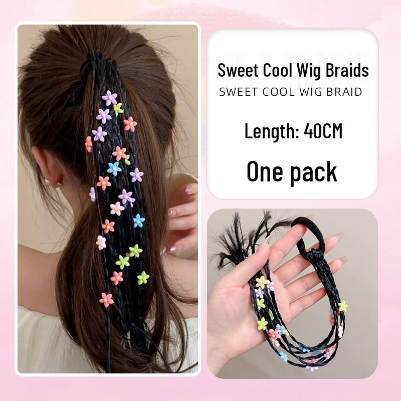 Children's Colorful Braided Hair Ties - Sweet & Cool Ponytail Accessories