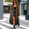 Damen Ganzkörper Kunst Waschbär Pelzmantel Offene Vorderseite Warm Winter Maxi Oberbekleidung