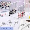 Portable 12 Pcs Beadable Keychain Charm Set Sturdy Alloy Blanks Beading Keyring Accessories for Craft Suppplies Jewelry