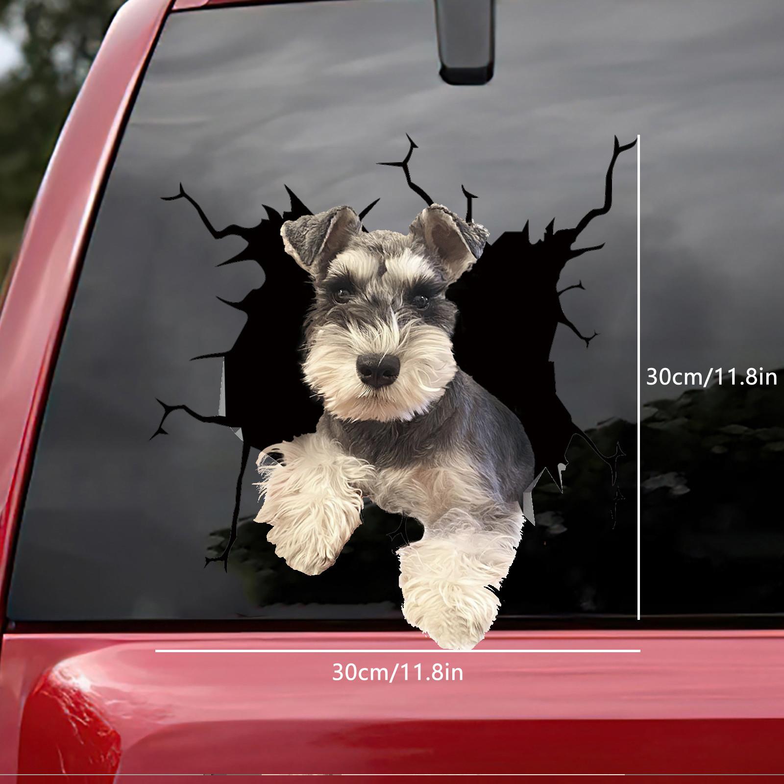 

3D наклейка собака Crack ПВХ пластикова наклейка на вікно автомобіля Наклейка на ноутбук Смішні наклейки B