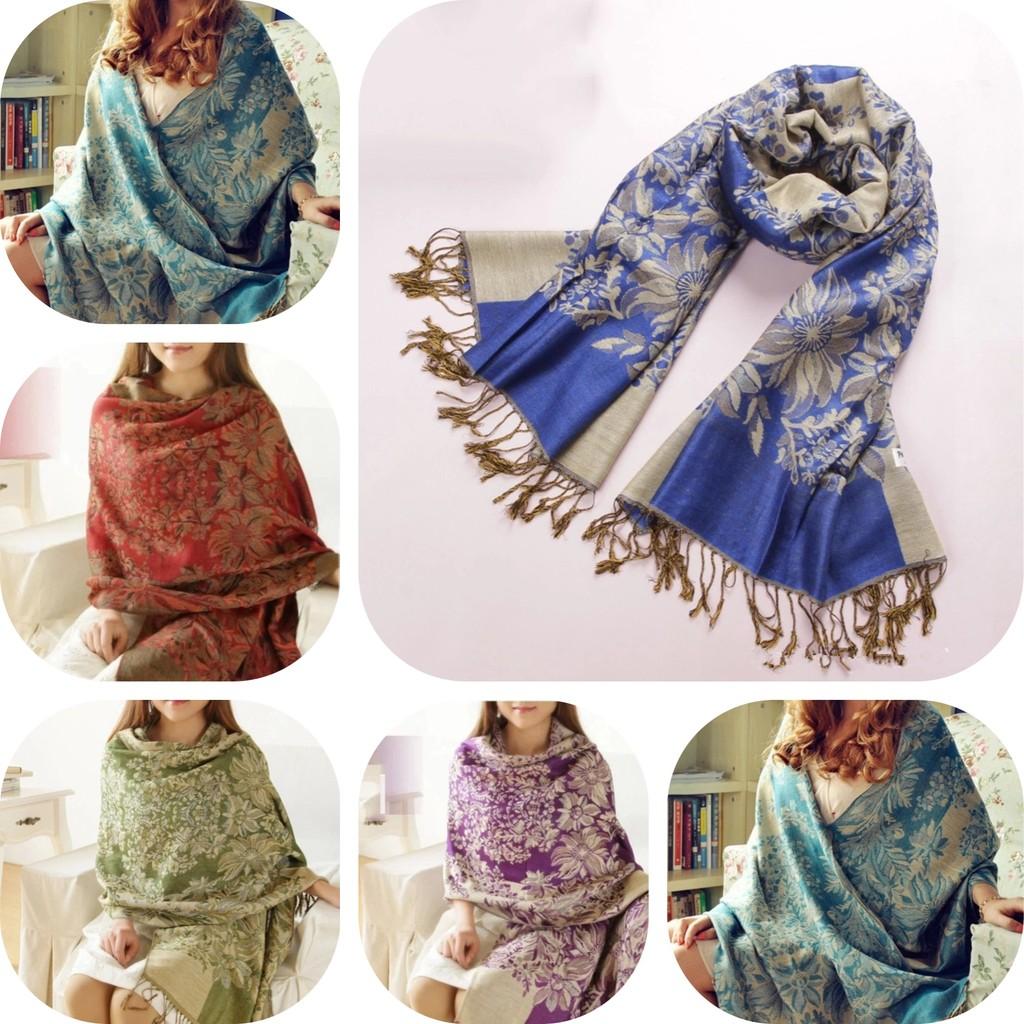 Elegant Floral Print Scarf For Women In Vibrant Colors Thick Warmth And Stylish Design Ideal For Winter And Air Conditioning