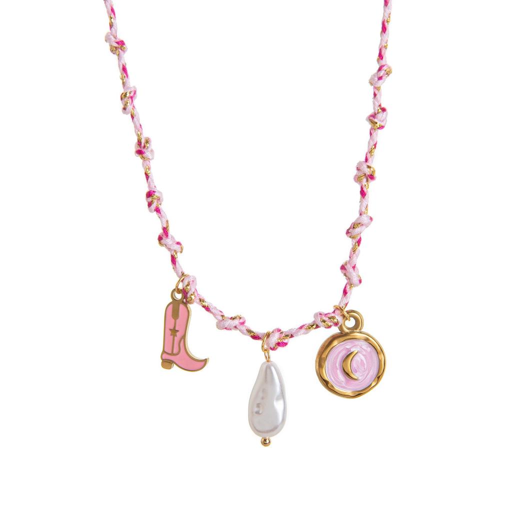 Colorful Ocean Pendant Necklace & Bracelet Set - Personalized Multi-colored Design