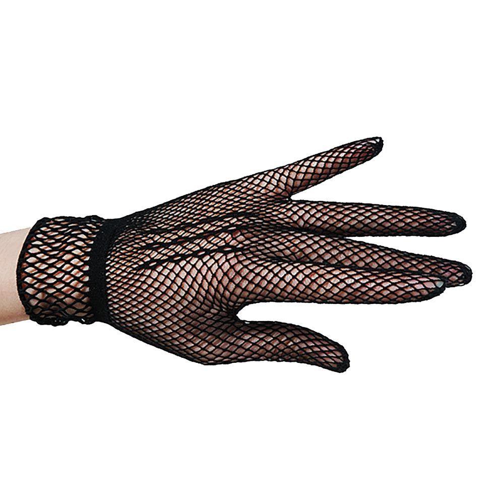 Party Nylon White Black Wedding Mesh Fishnet Gloves Lace Finger Uv-proof Driving Bride Mittens
