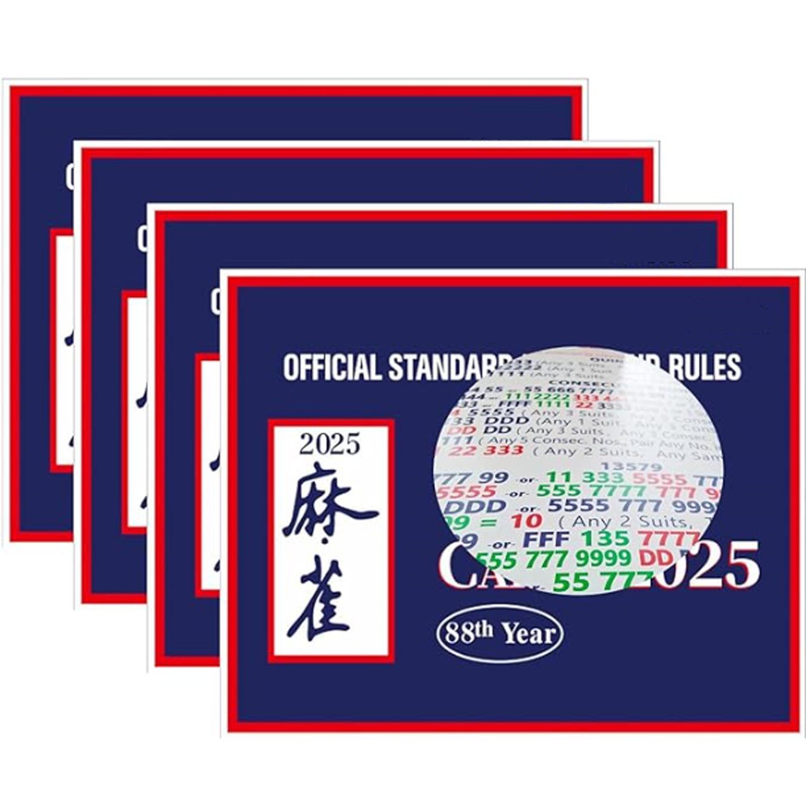 

4 шт. Карты Маджонг 2025 Официальная редакция - Большой размер One Size